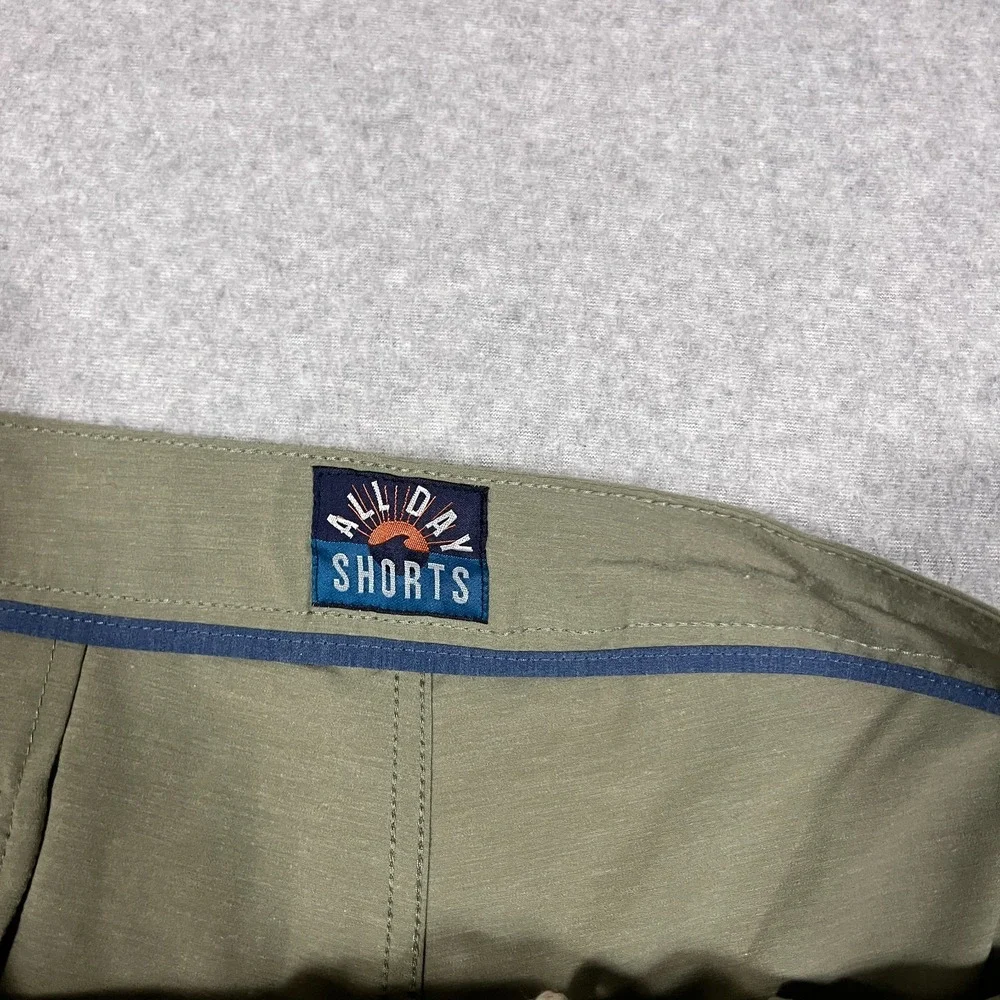 Faherty Shorts Mens 42 Green Chino All Day Flat Front Casual Performance Stretch